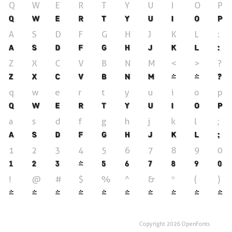 Character Map of FONTSPRING DEMO - Heiders Sans R 4 Sh Black R 4 Sh Black