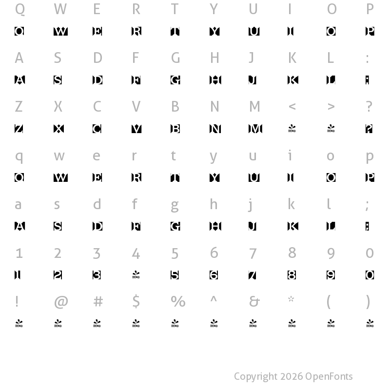 Character Map of FONTSPRING DEMO - HWT VanLanen Streamer Regular