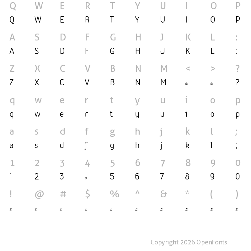 Character Map of FONTSPRING DEMO - Iconic Regular