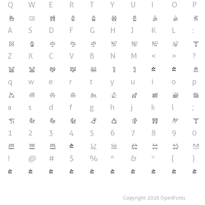 Character Map of FONTSPRING DEMO - Informative Politics Regular