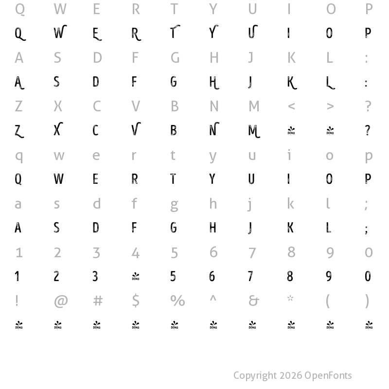 Character Map of FONTSPRING DEMO - Intro Head B UC G Base Regular