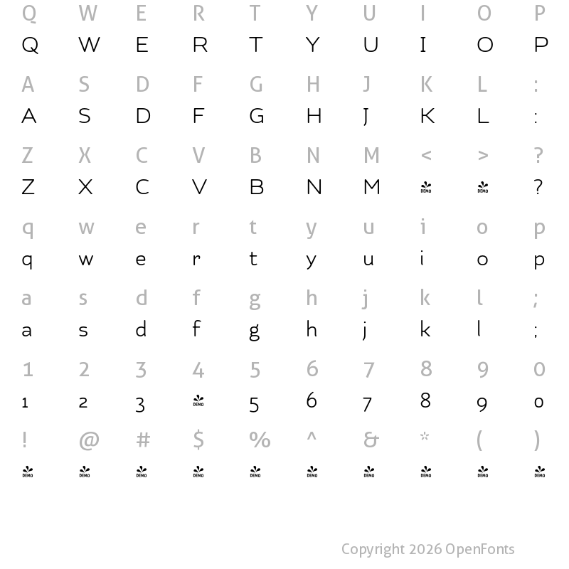 Character Map of FONTSPRING DEMO - Kahlo Rounded Bold Essential Bold
