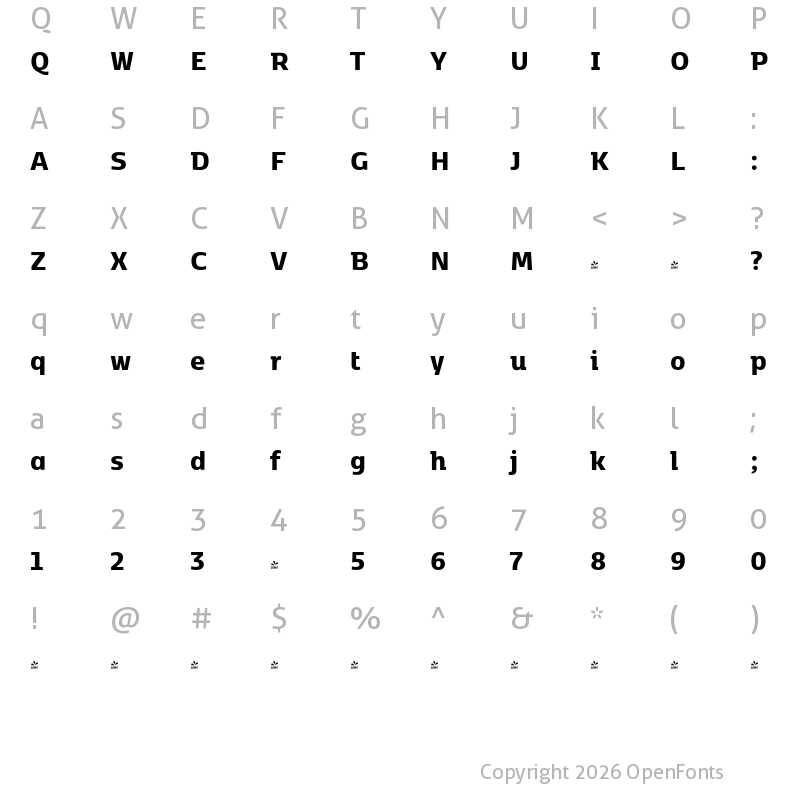 Character Map of FONTSPRING DEMO - Kobenhavn C ExtraBold Regular