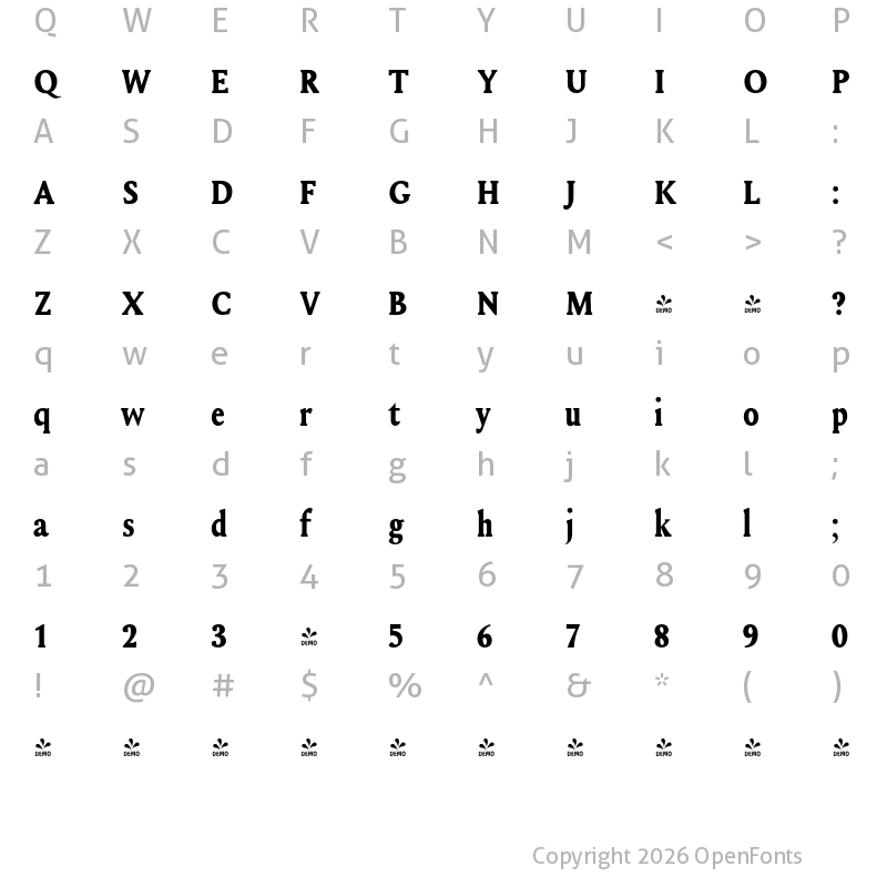 Character Map of FONTSPRING DEMO - Kula Regular