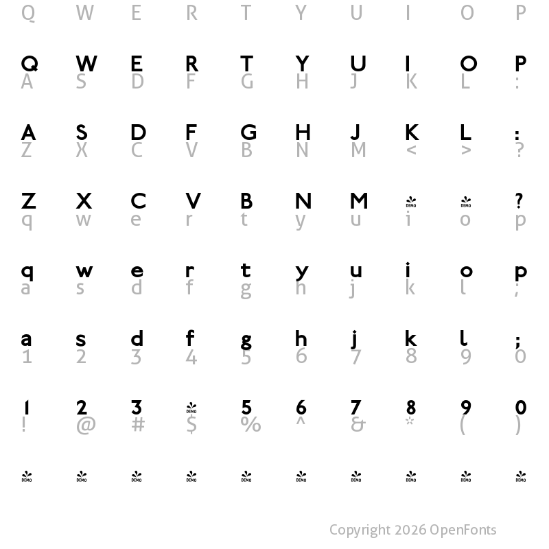 Character Map of FONTSPRING DEMO - London Heavy