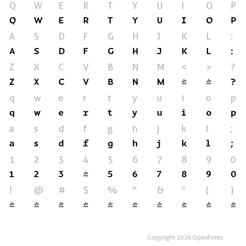 Character Map of FONTSPRING DEMO - Magnetic Pro Bold