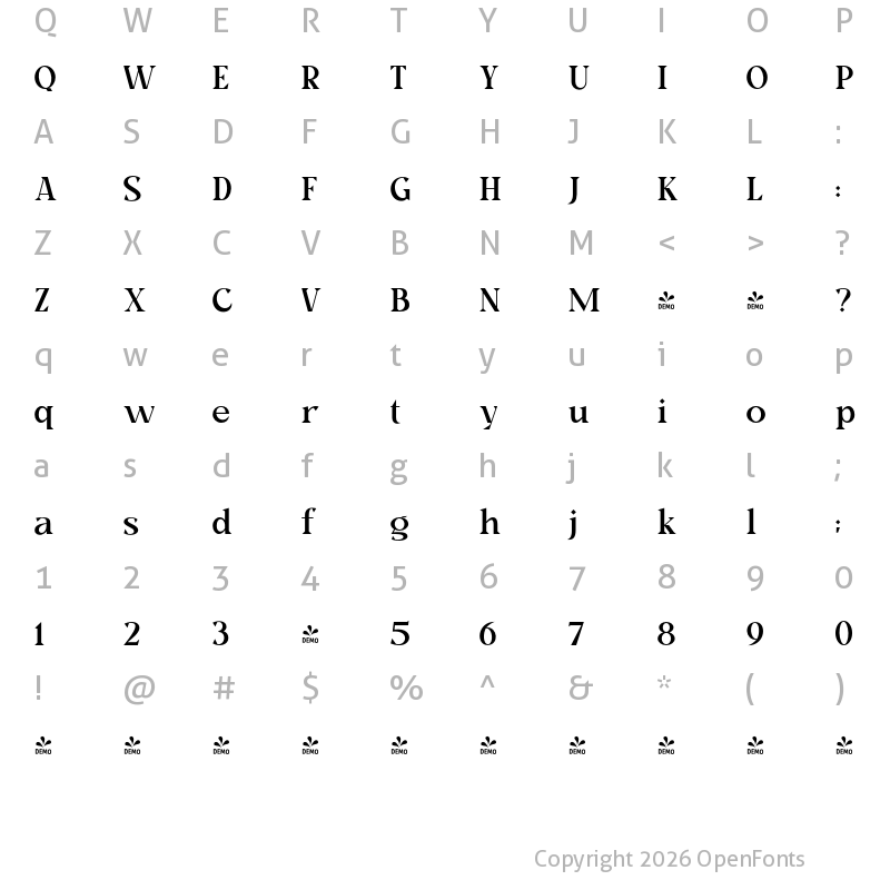 Character Map of FONTSPRING DEMO - Milk and Balls Normal Regular