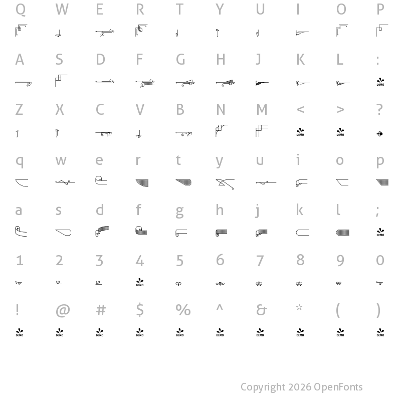 Character Map of FONTSPRING DEMO - Monstice Element Element