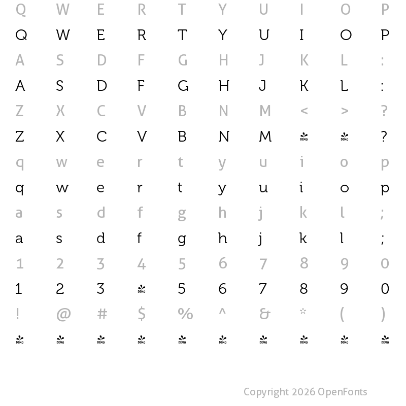 Character Map of FONTSPRING DEMO - Museo Cyrl 300 Regular