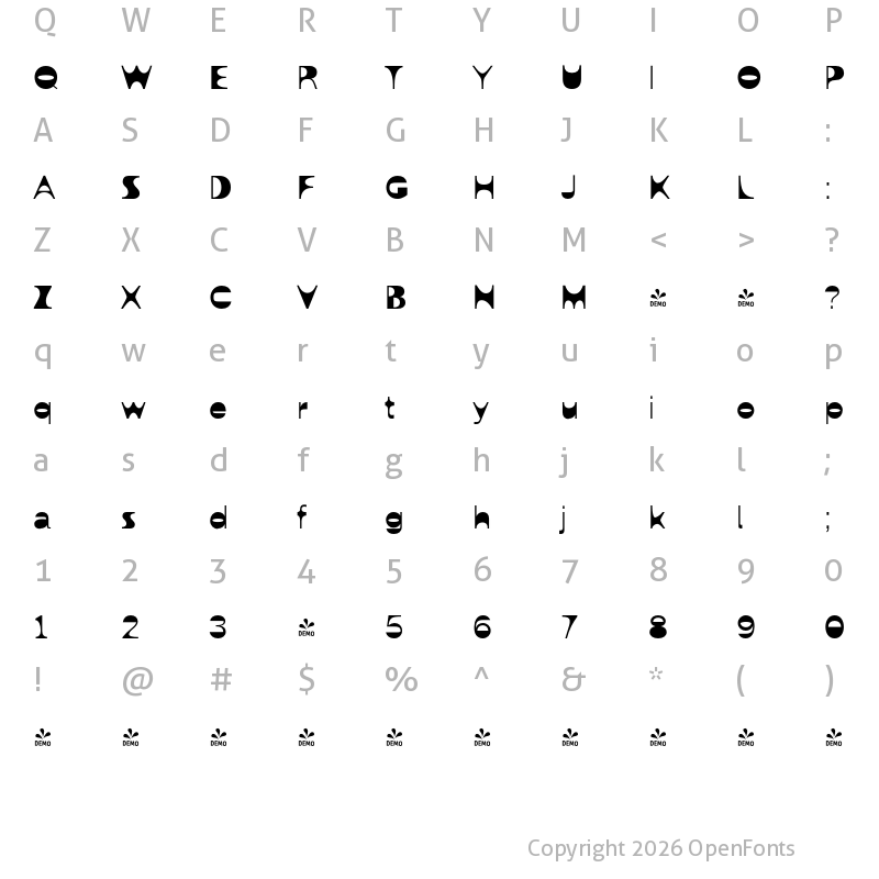 Character Map of FONTSPRING DEMO - Neo Grotesk Display Light Regular