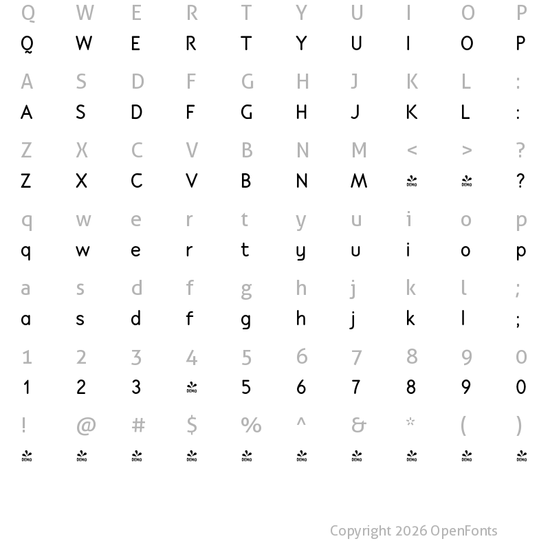Character Map of FONTSPRING DEMO - P22 Speyside Pro SemiBold Regular