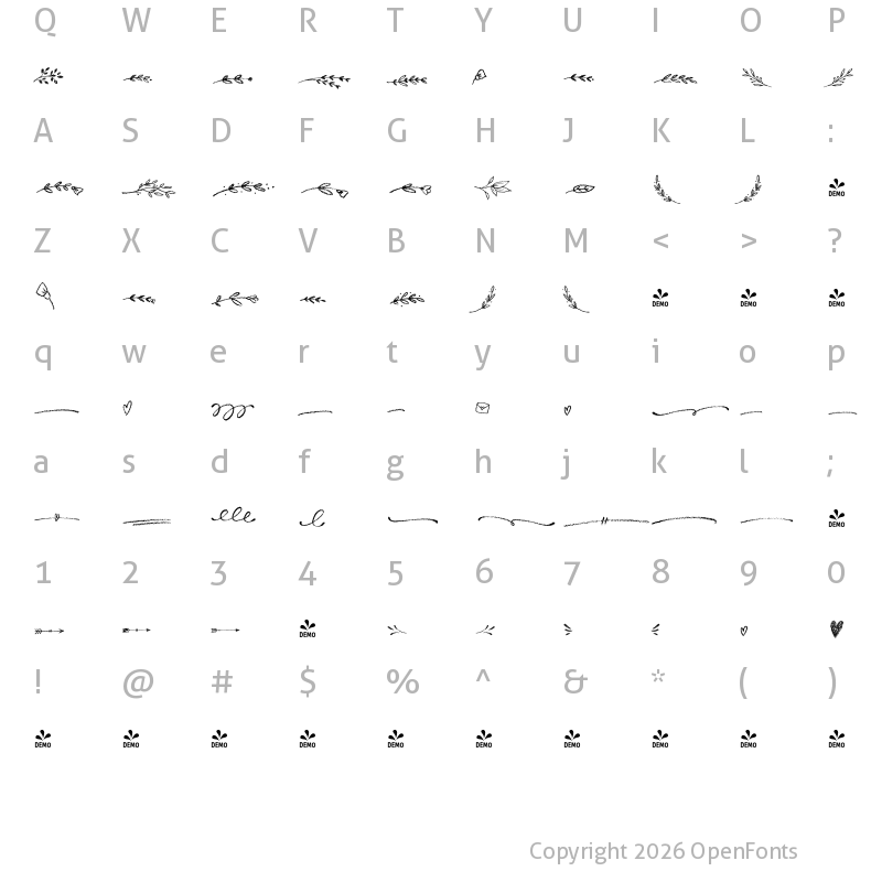 Character Map of FONTSPRING DEMO - PalominoDE Regular