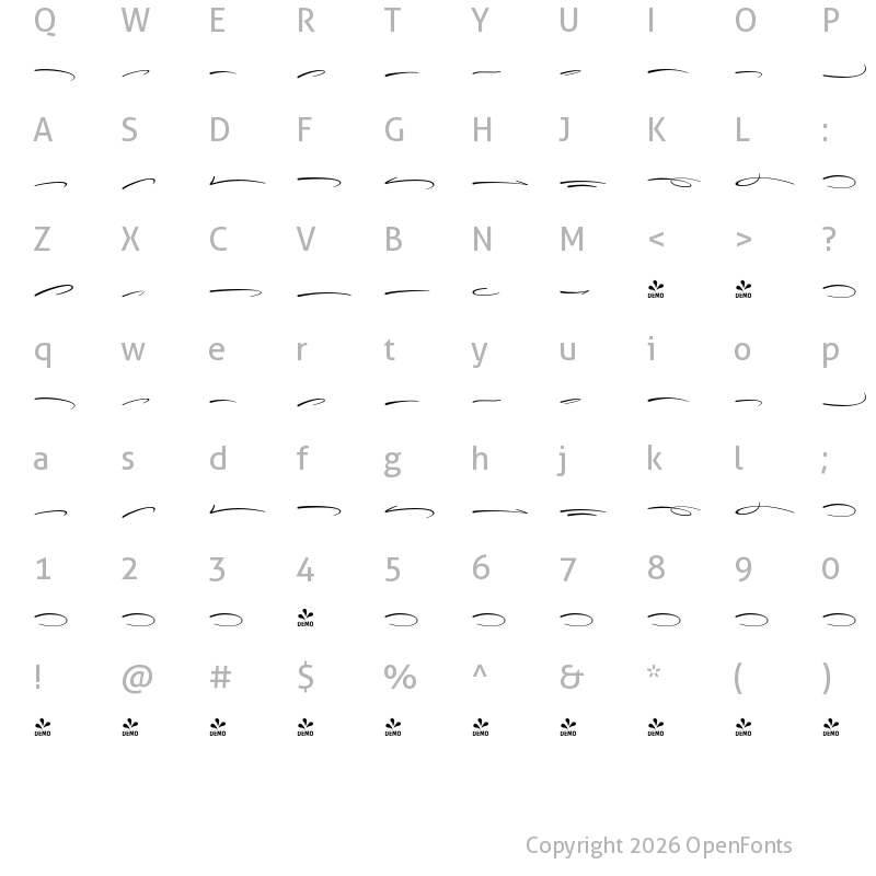 Character Map of FONTSPRING DEMO - Paprika W Extras Regular