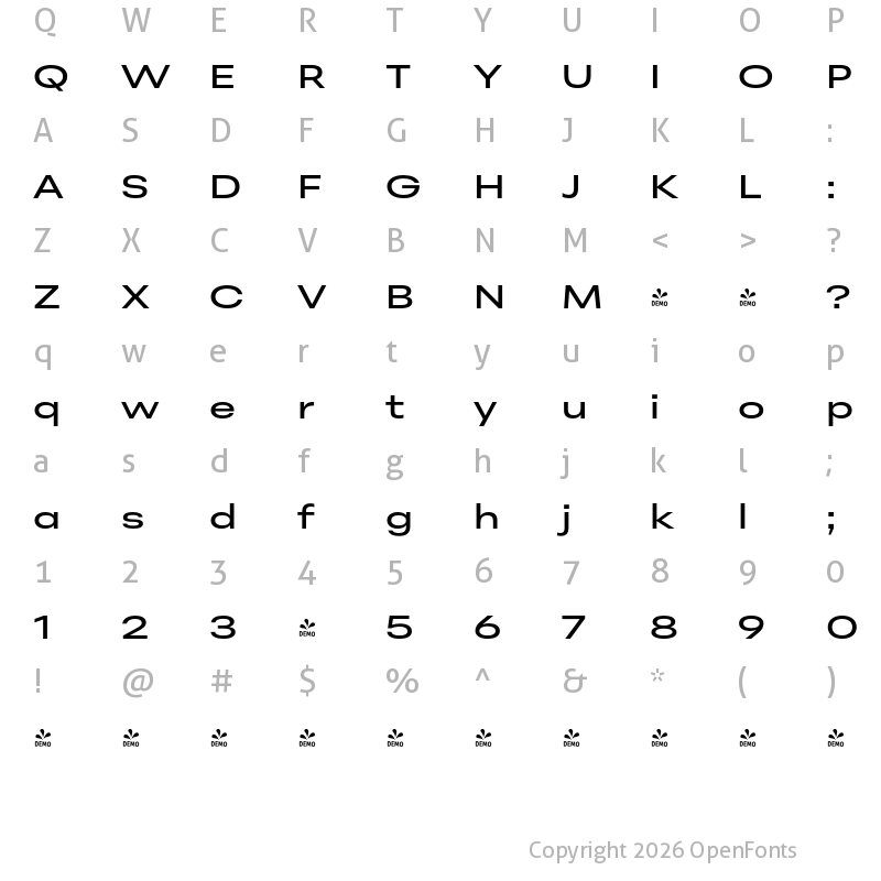 Character Map of FONTSPRING DEMO - Peridot Latin Extended Medium Regular