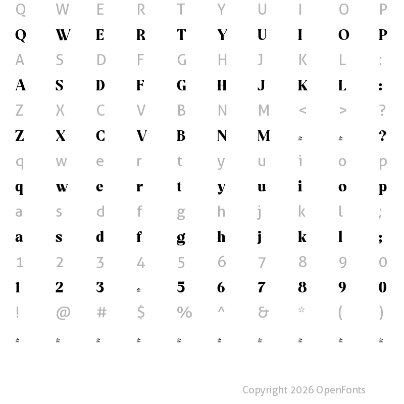 Character Map of FONTSPRING DEMO - Ramus Bold