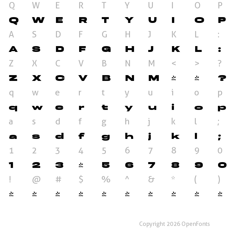 Character Map of FONTSPRING DEMO - Resolve Sans Black Exntended Regular
