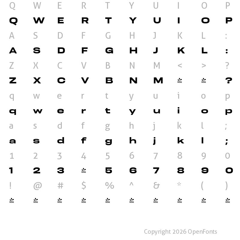 Character Map of FONTSPRING DEMO - Resolve Sans Bold Wd Regular