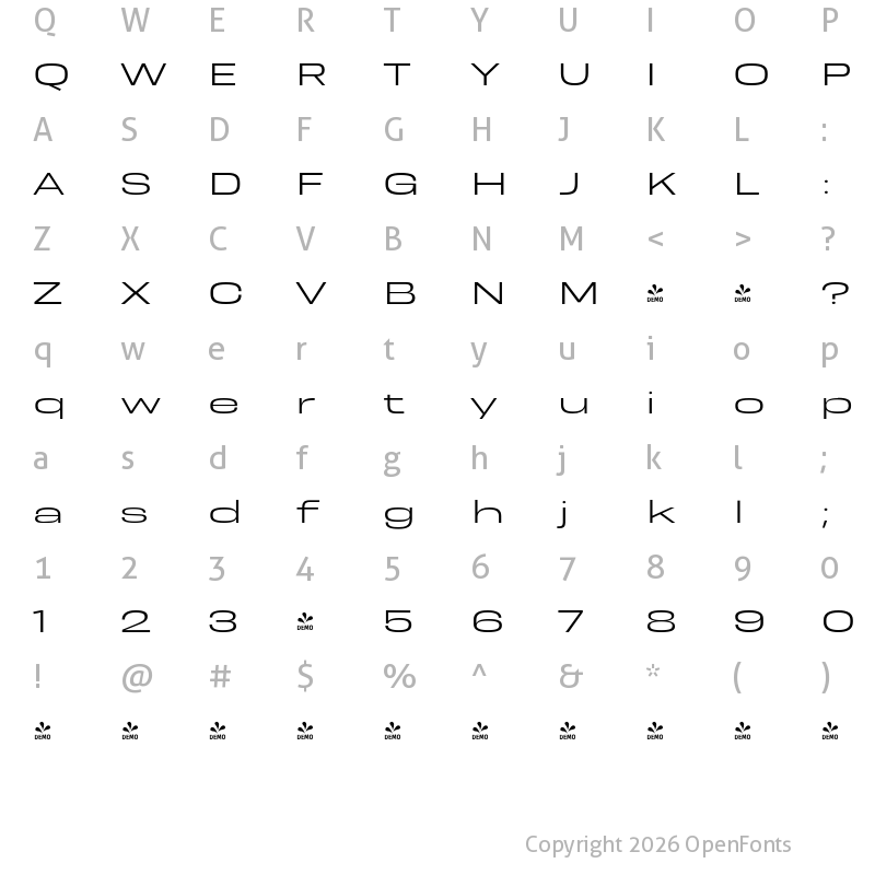 Character Map of FONTSPRING DEMO - Resolve Sans Light Ext Regular