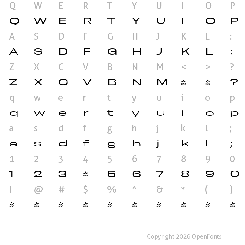 Character Map of FONTSPRING DEMO - Resolve Sans Semilight Ext Regular