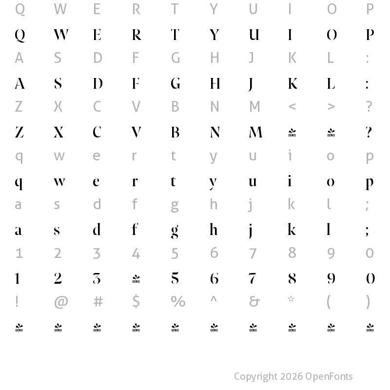 Character Map of FONTSPRING DEMO - Resonay Base Medium Regular