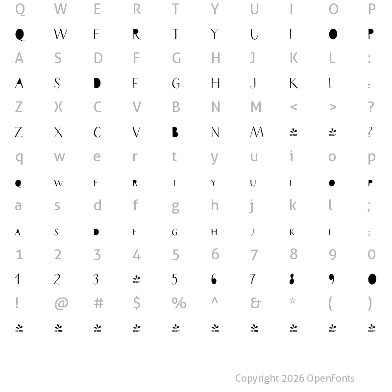 Character Map of FONTSPRING DEMO - Salt and Spices Pro SC2 SC2