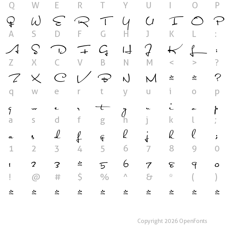 Character Map of FONTSPRING DEMO - Satisfaction Pro
