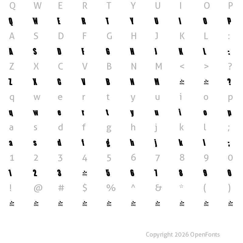 Character Map of FONTSPRING DEMO - Seriguela Poster Rev It Regular