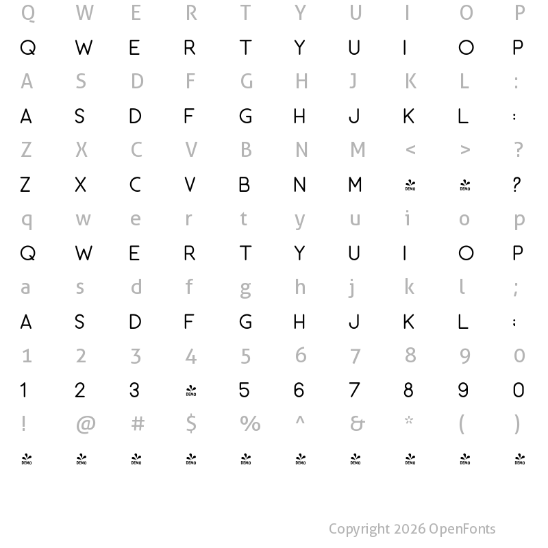 Character Map of FONTSPRING DEMO - Signerella Sans Regular Regular