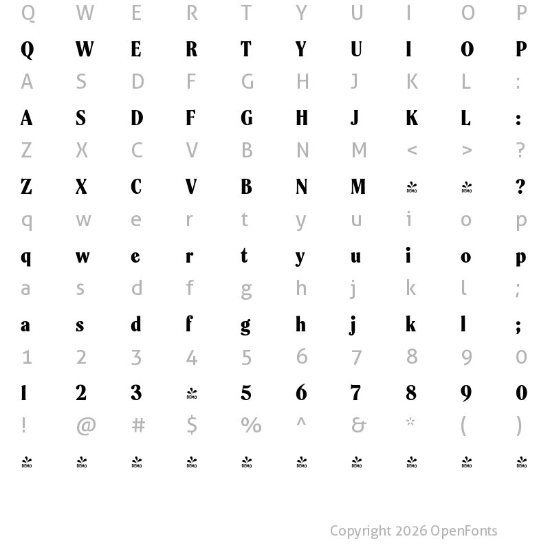 Character Map of FONTSPRING DEMO - Spirits Soft Medium Regular
