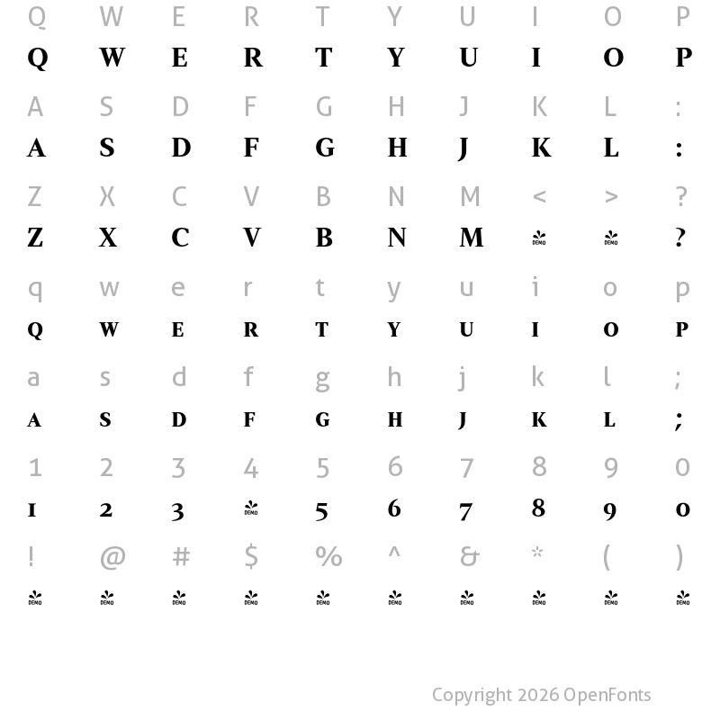 Character Map of FONTSPRING DEMO - Strato Pro SC Bold