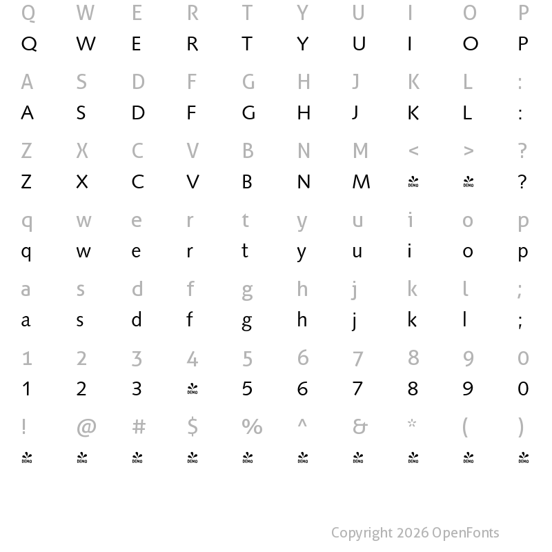 Character Map of FONTSPRING DEMO - Struktur Pro Regular