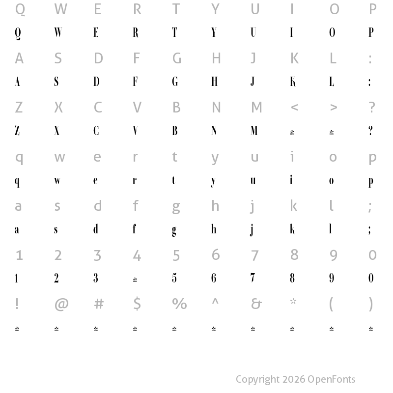 Character Map of FONTSPRING DEMO - TA Regresso L SemBd Regular