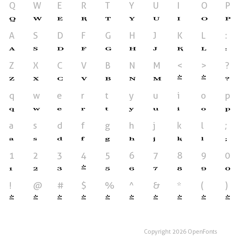 Character Map of FONTSPRING DEMO - TA Regresso Little Med Regular