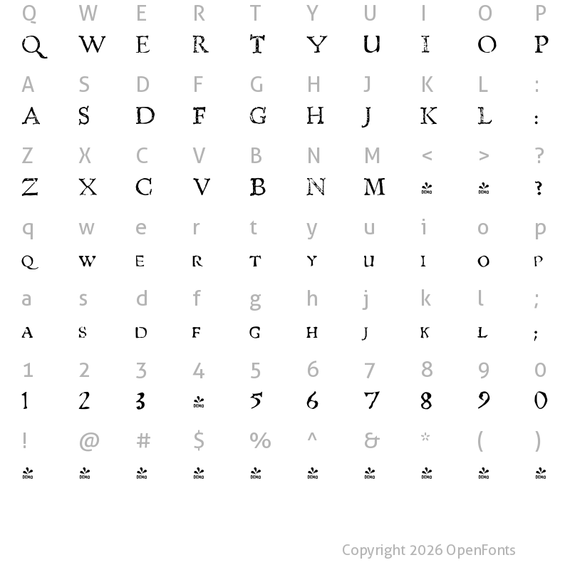 Character Map of FONTSPRING DEMO - Telegdi Pro SC SmallCaps