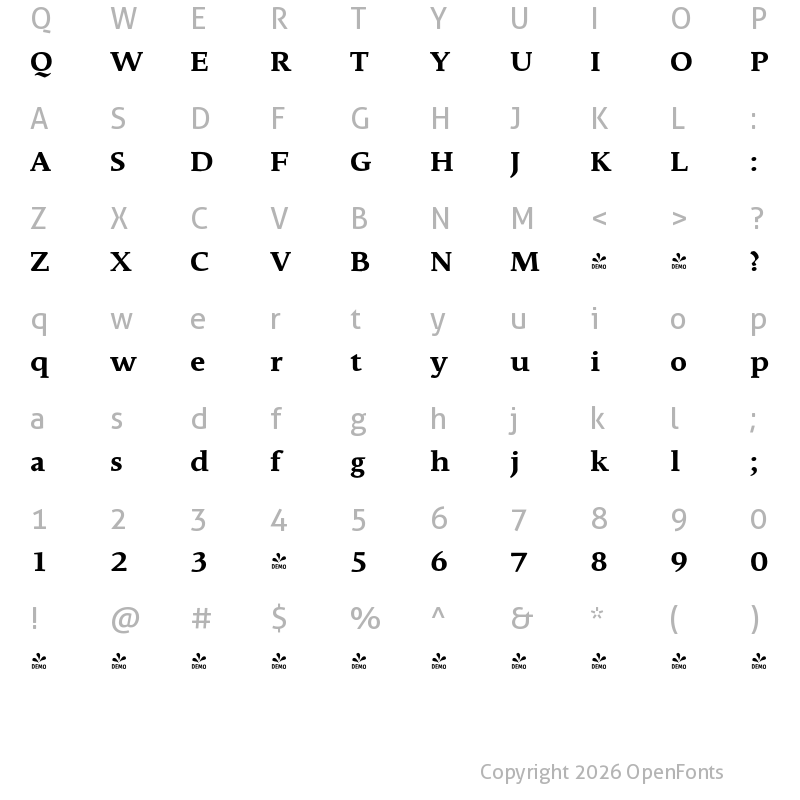 Character Map of FONTSPRING DEMO - That Bd Regular
