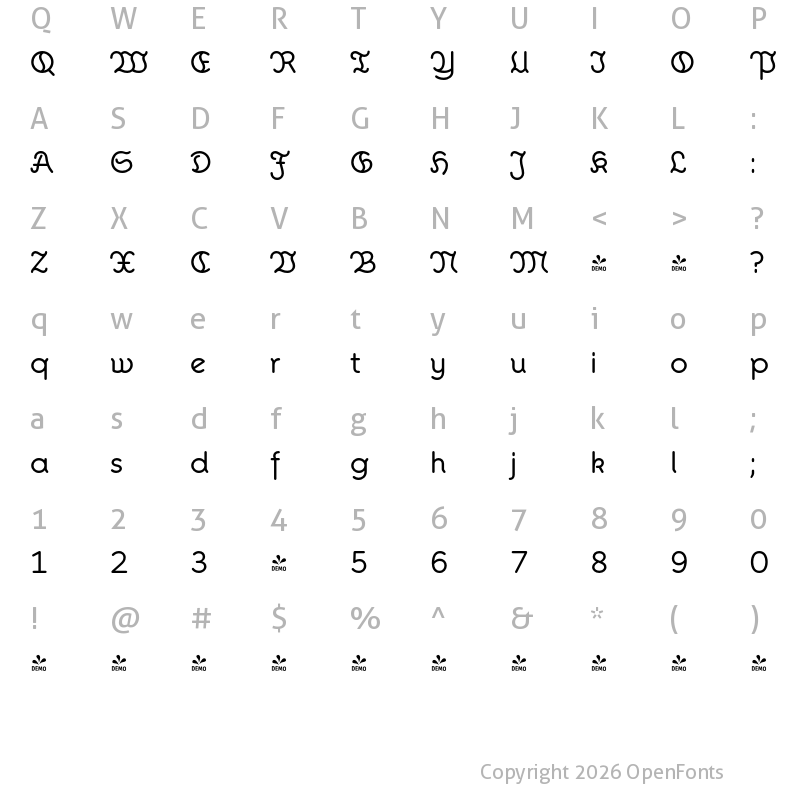Character Map of FONTSPRING DEMO - This Bl Regular