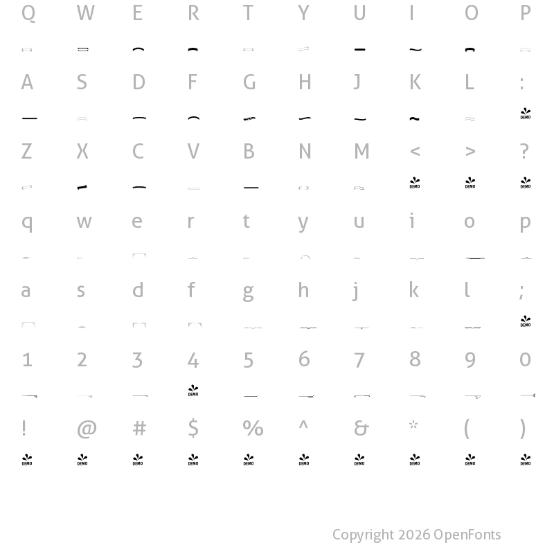 Character Map of FONTSPRING DEMO - truens ornament Regular