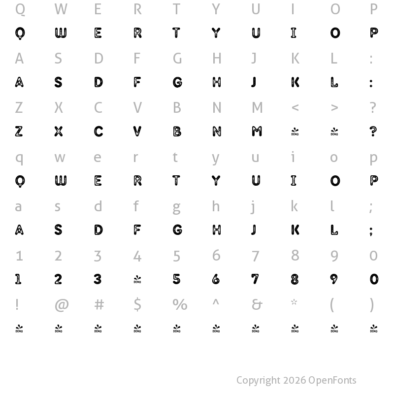 Character Map of FONTSPRING DEMO - TT Milks Casual 700 Two Regular