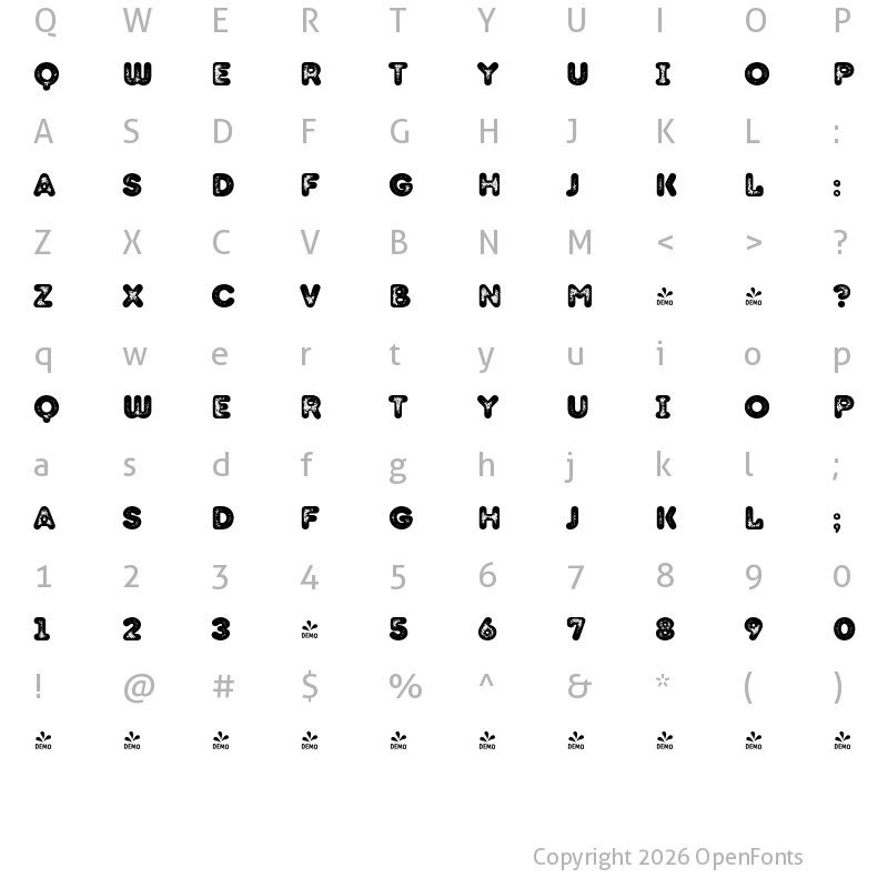 Character Map of FONTSPRING DEMO - TT Milks Casual 900 Two Regular