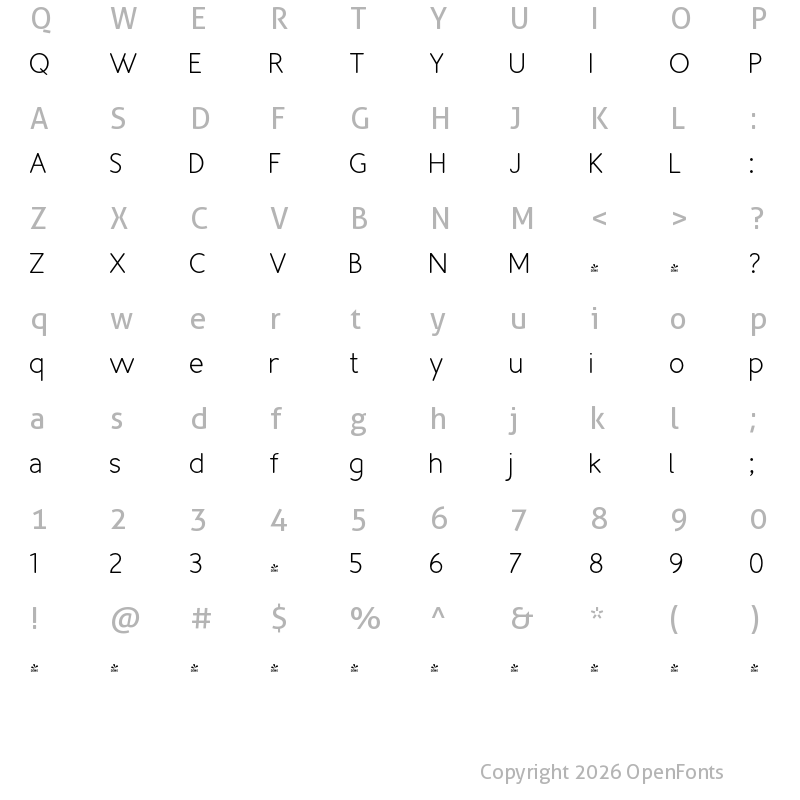 Character Map of FONTSPRING DEMO - Umunu Regular