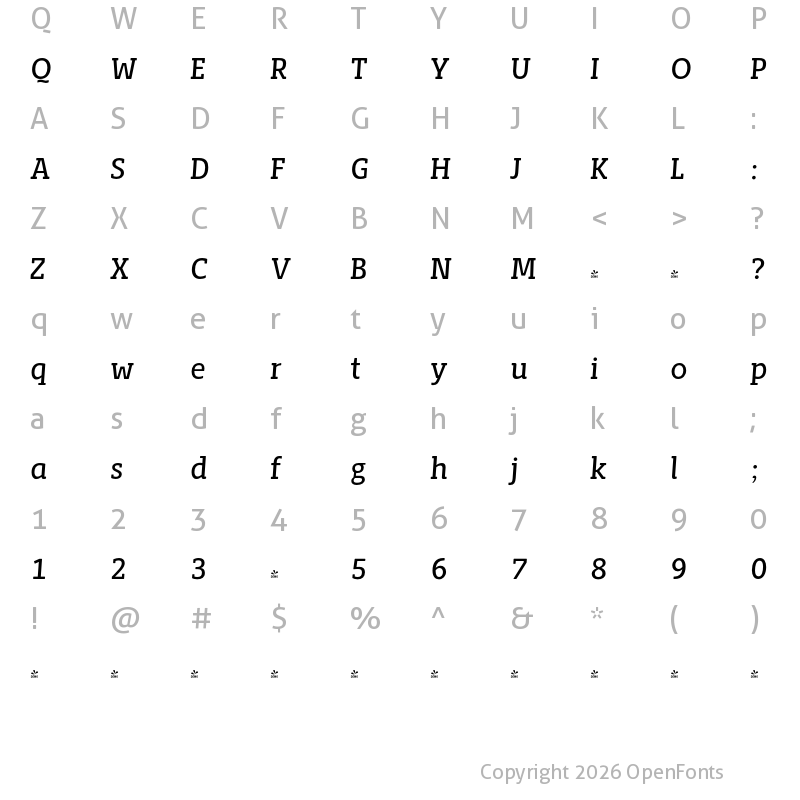 Character Map of FONTSPRING DEMO - Whiteblack Medium Oblique Regular