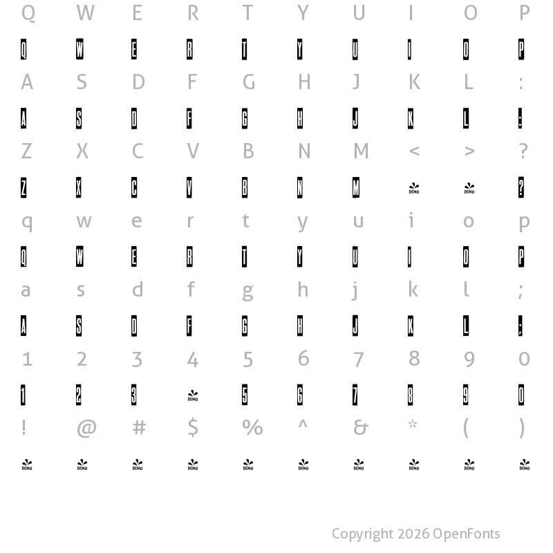 Character Map of FONTSPRING DEMO - WTC HAINE Regular