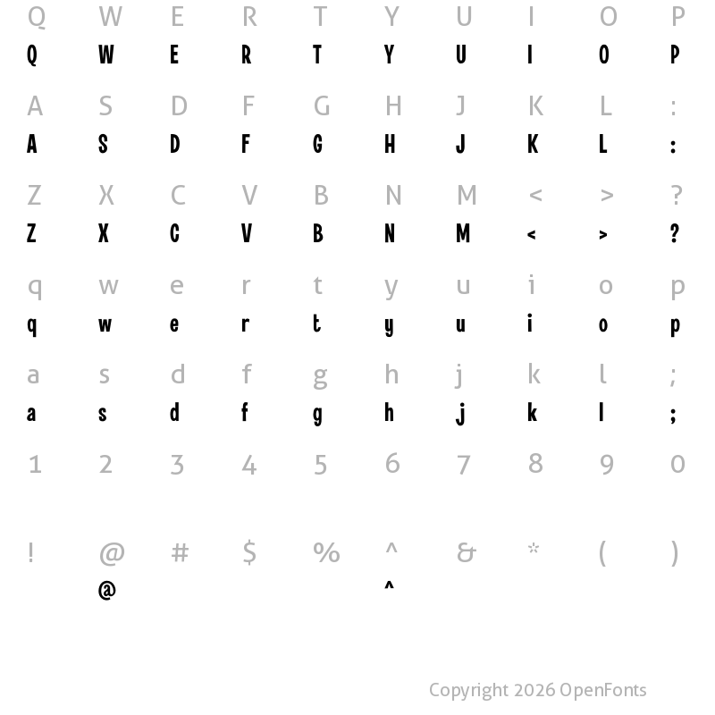 Character Map of Fontwax Regular
