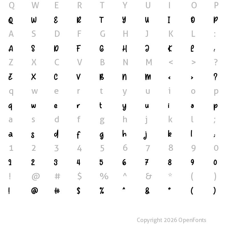 Character Map of Foodpacker Regular