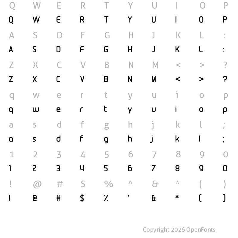 Character Map of Fool's Errand Regular