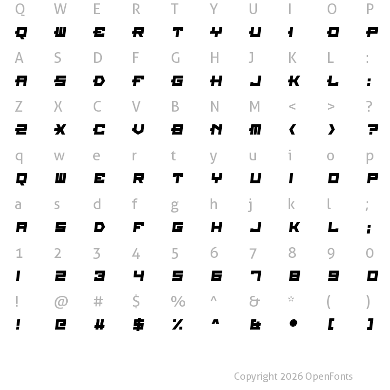 Character Map of For The World Regular