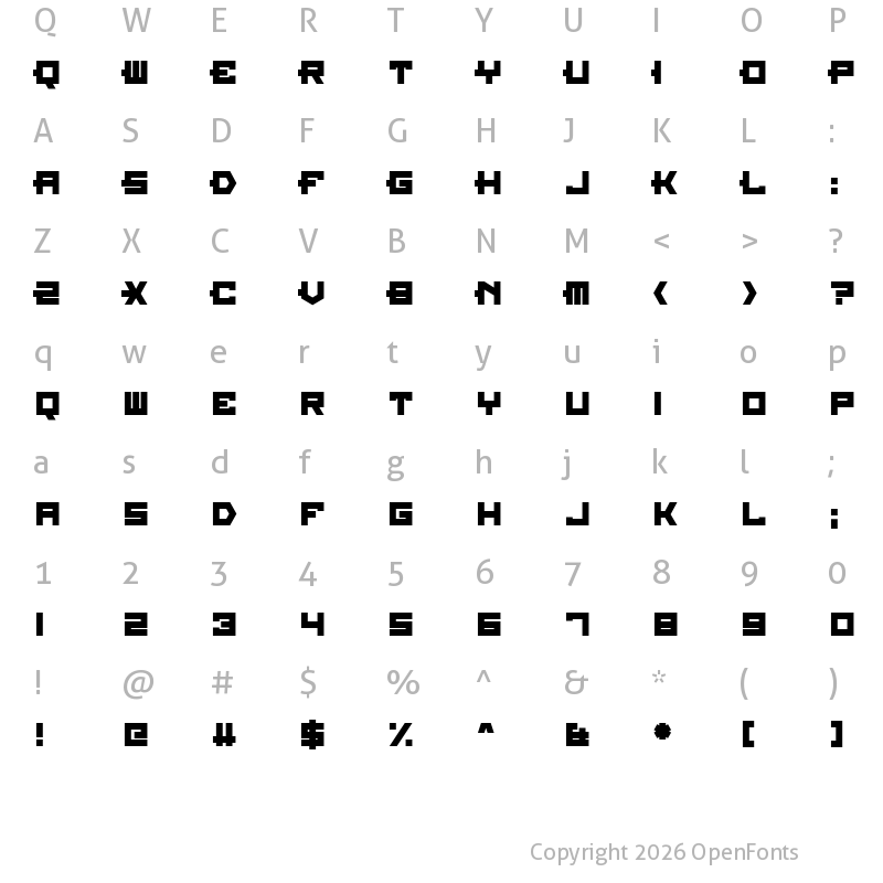 Character Map of For The World Straight Regular