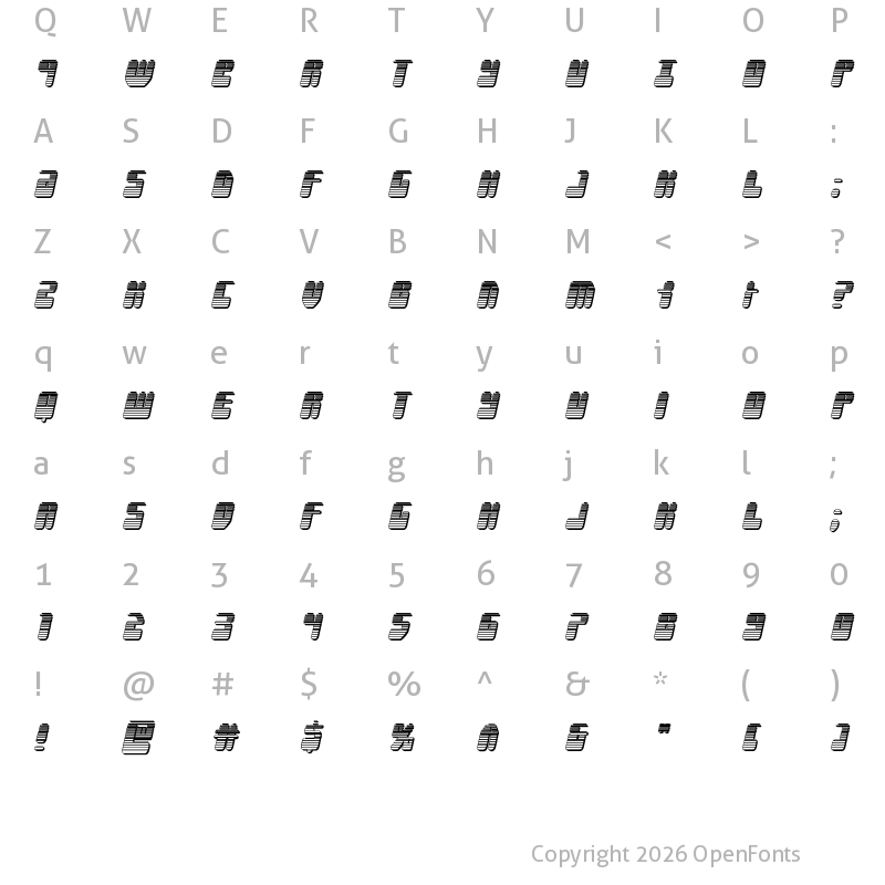 Character Map of Force Majeure Chrome Italic Italic