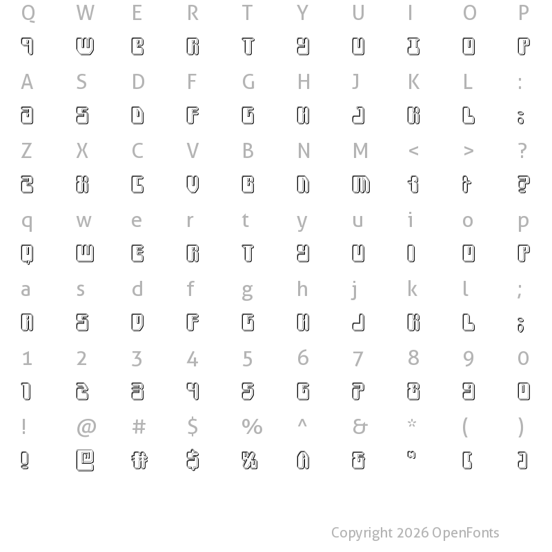 Character Map of Force Majeure Engraved Regular