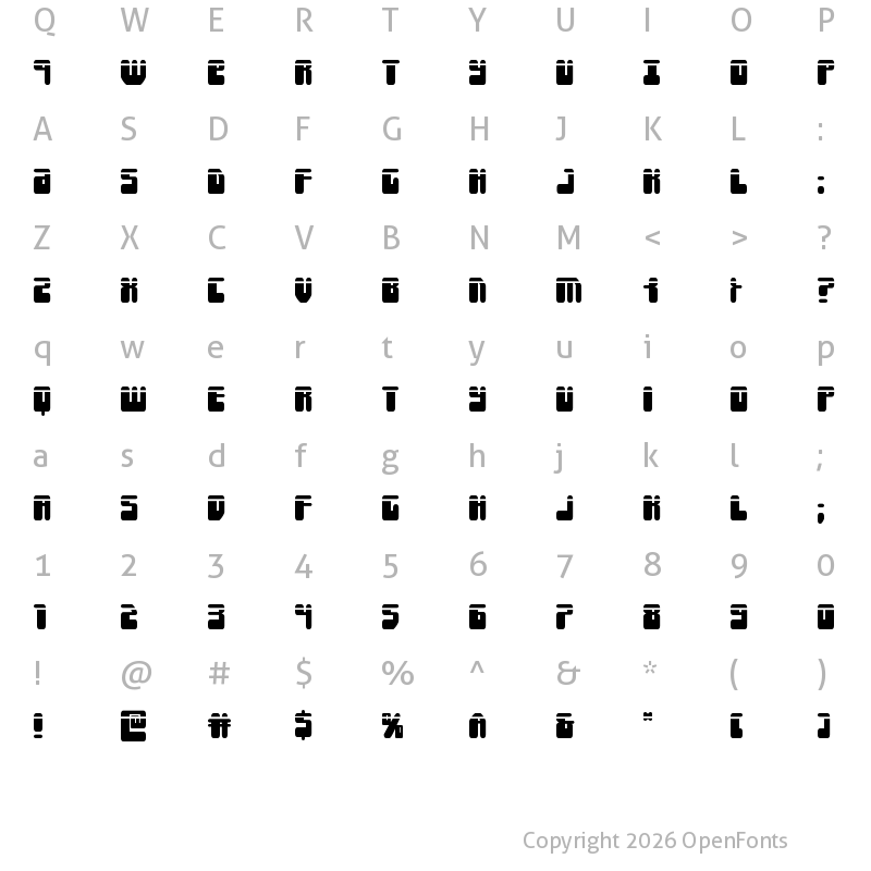 Character Map of Force Majeure Laser Regular
